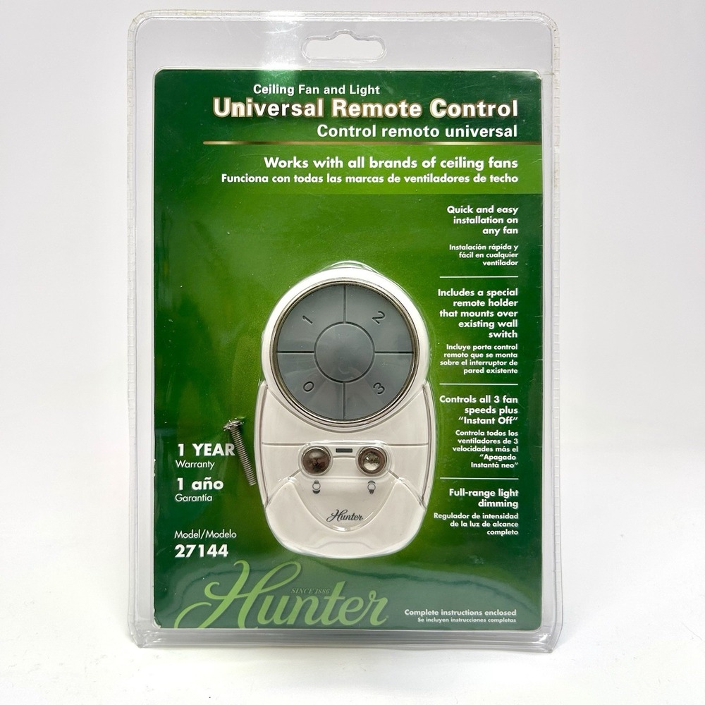 Hunter 3 Speed Ceiling Fan Light Remote Control Model 27144 Universal New Sealed